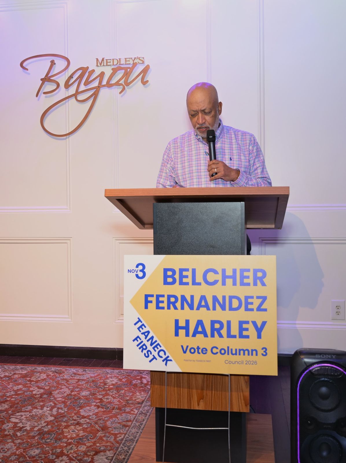 A community supporter speaking at the kick-off