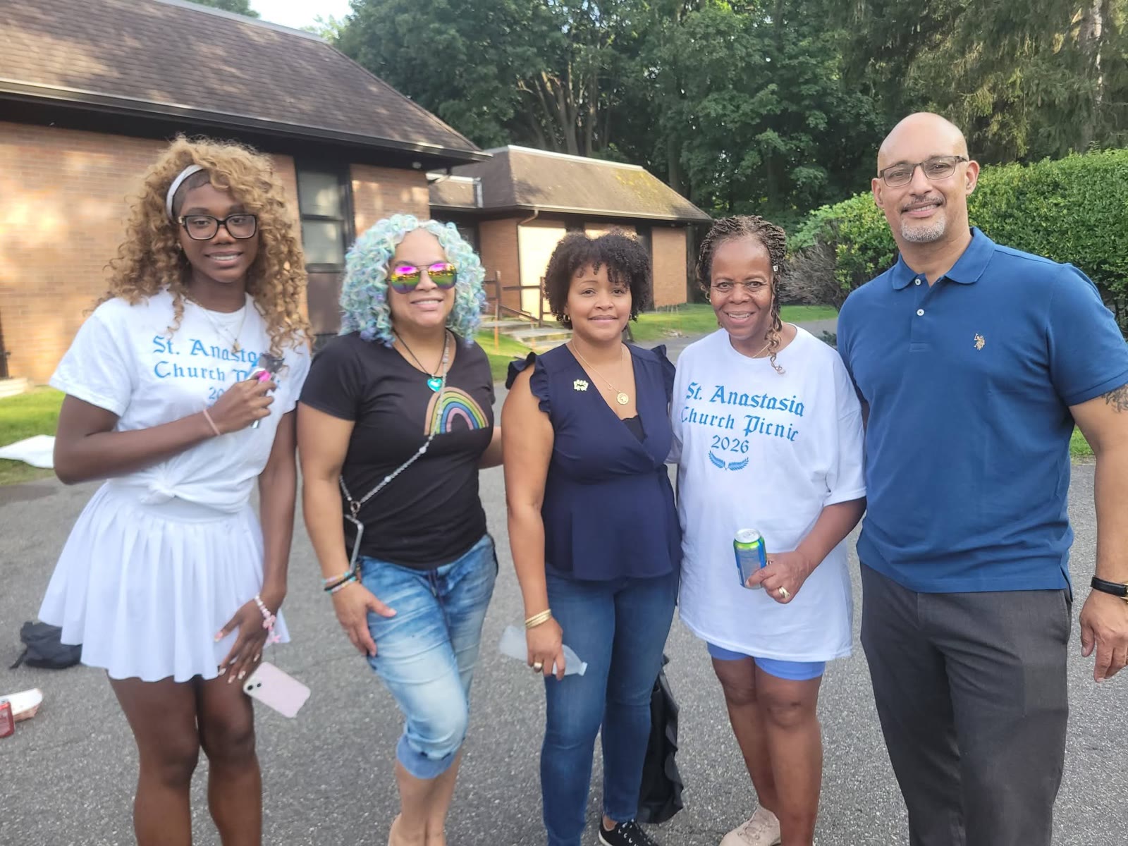 Teaneck First with parishioners at the St. Anastasia Church Picnic