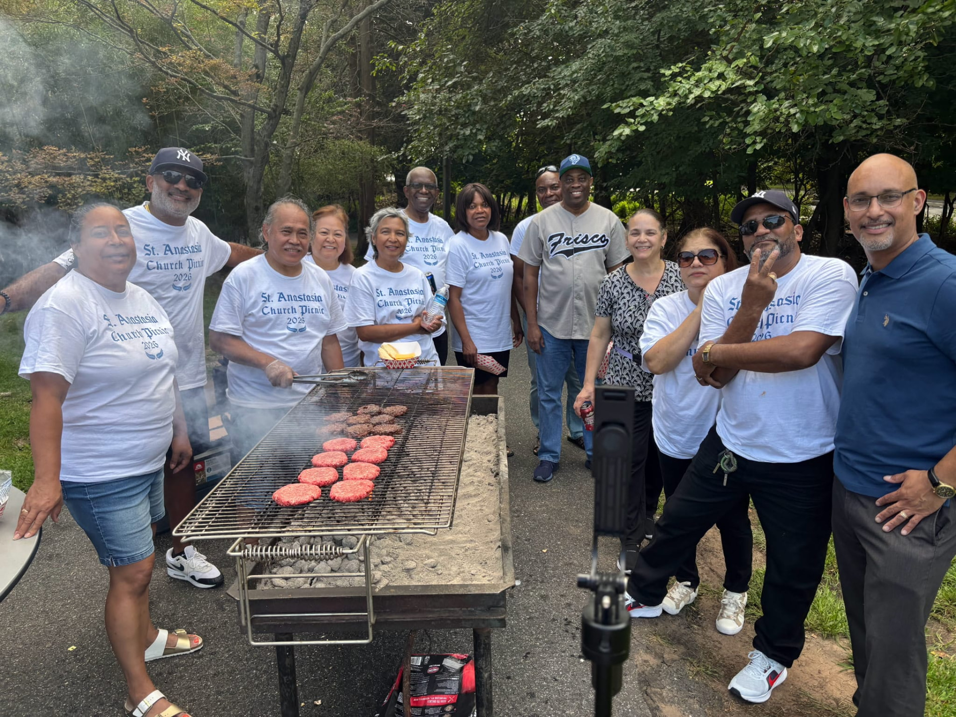 Teaneck First at the St. Anastasia Church Picnic grill