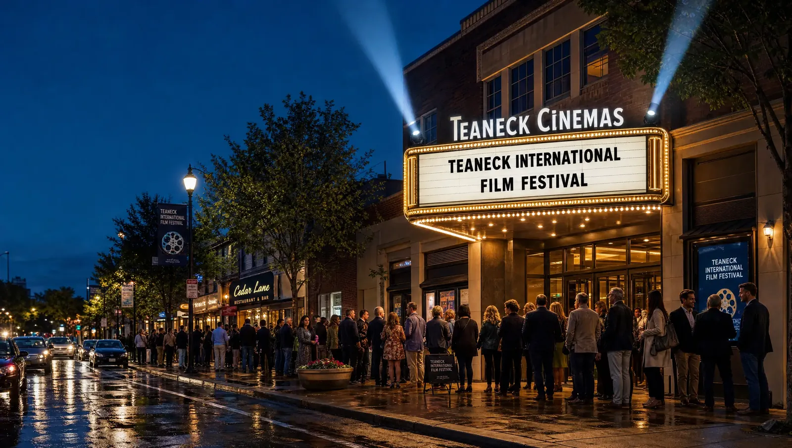 A lively Teaneck commercial district with residents and visitors