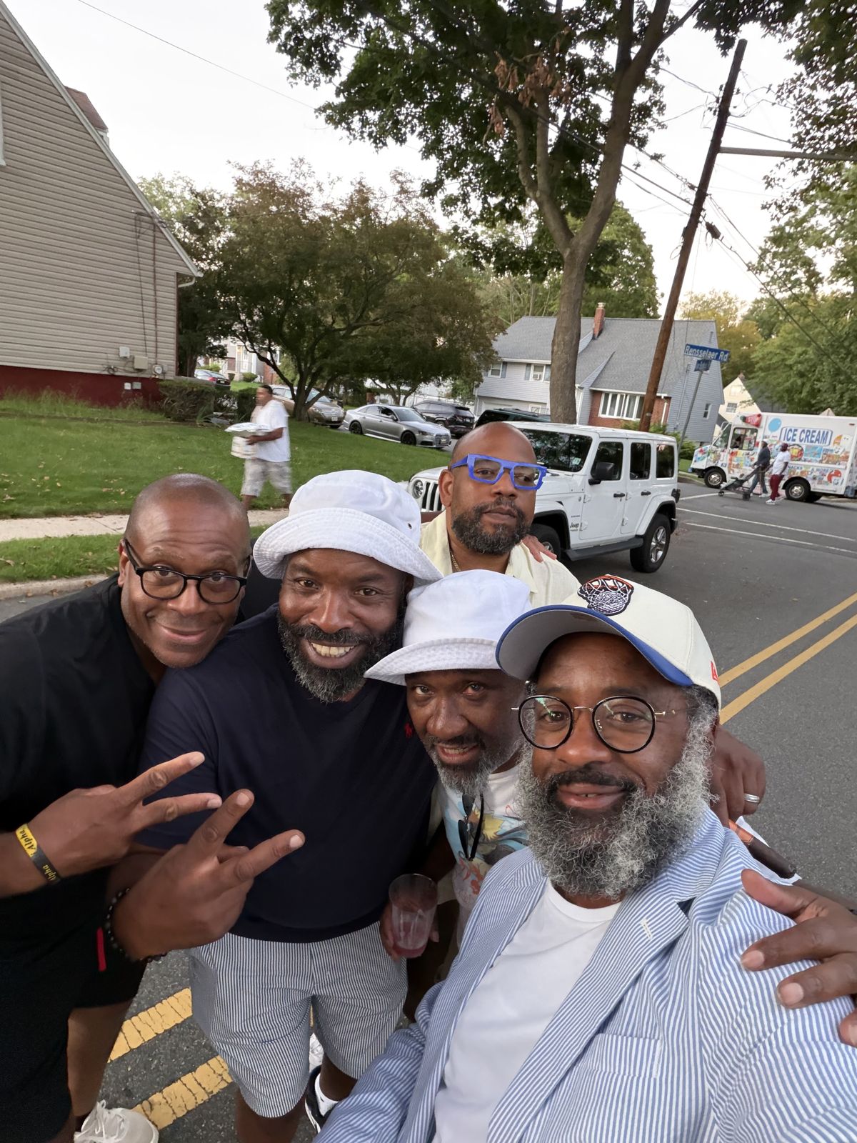 George Fernandez Jr. with neighbors out in the community